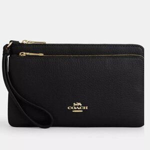 Coach double zip wallet